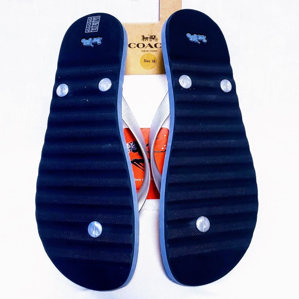 🆕Auth Coach Floral Print Zak Flip Flops, size 5/6 - Picture 6 of 8
